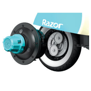 PocketMod Petite in blue hub motor exploded